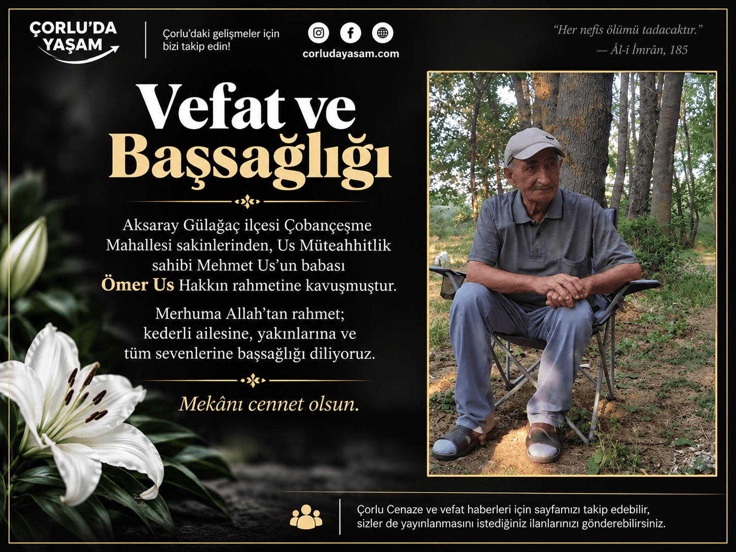 Ömer Us Vefat Etti: Ailesi ve Sevenleri Yasta
