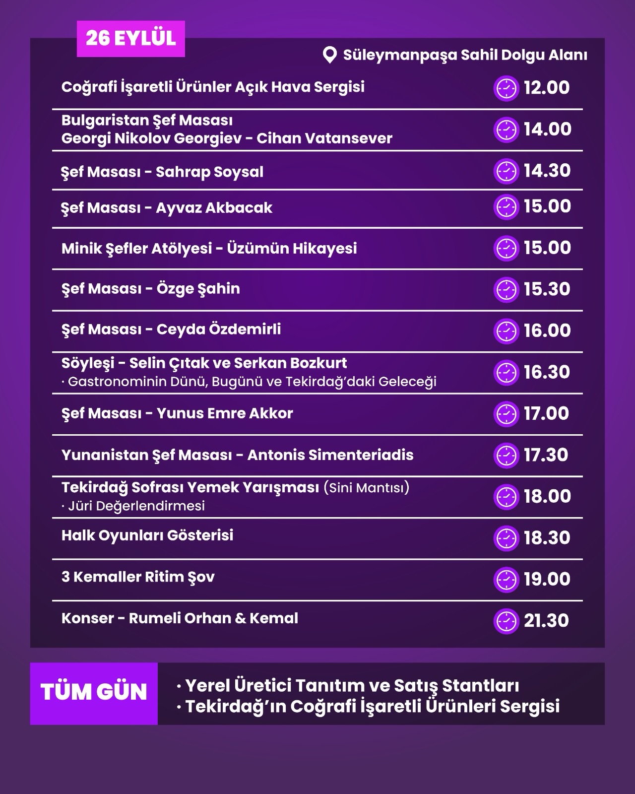 Tekirdağ Gastronomi Festivali 25-27 Eylül’de Başlıyor