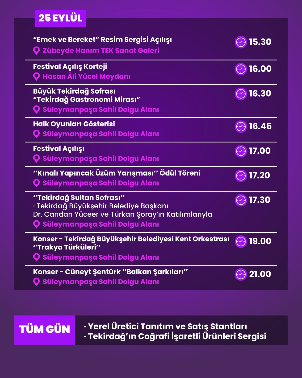 Tekirdağ Gastronomi Festivali 25-27 Eylül’de Başlıyor