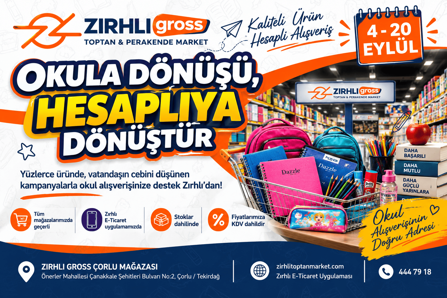Yüzlerce Üründe Okula Dönüş Fırsatı: Çorlu’da Okul Alışverişine Zırhlı Desteği