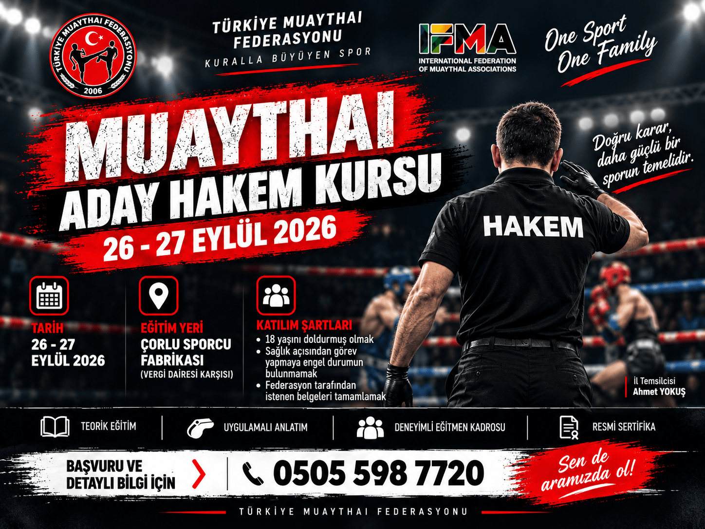 Çorlu’da Muaythai Aday Hakem Kursu Düzenlenecek