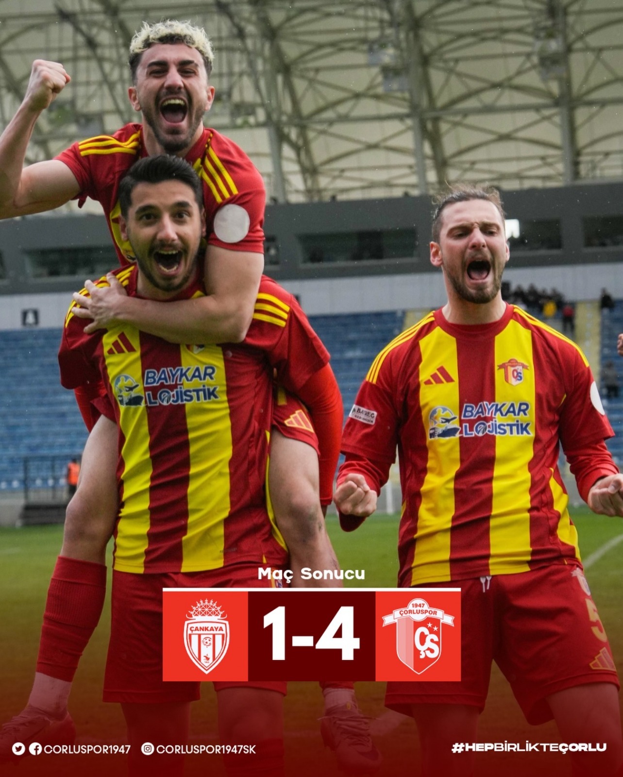 ⚽ ÇORLUSPOR 1947’DEN 4 GOLLÜ GÖVDE GÖSTERİSİ