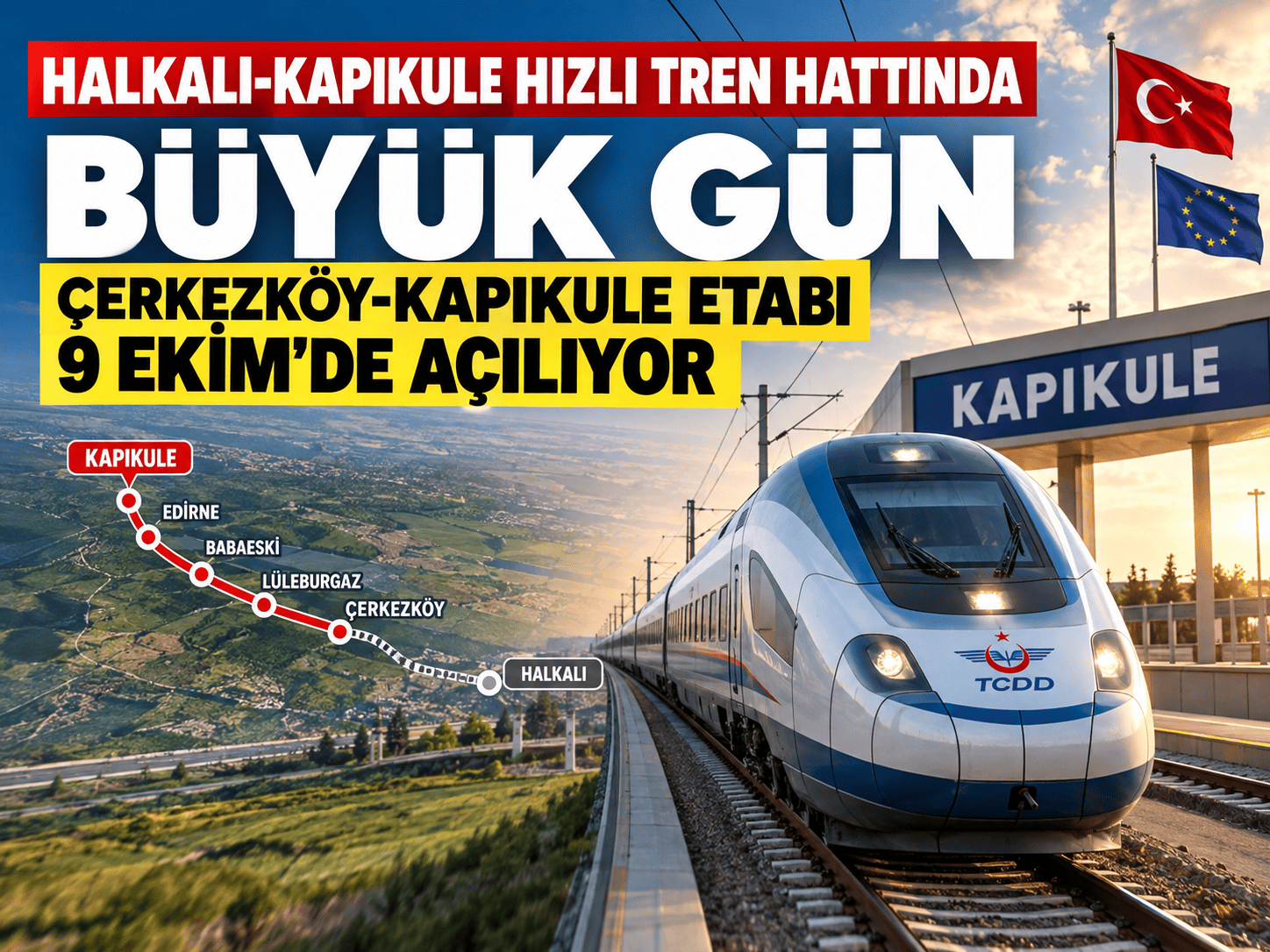 Halkalı-Kapıkule Hızlı Tren Hattında Çerkezköy-Kapıkule Etabı Açılıyor