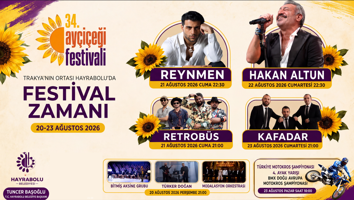 34. Hayrabolu Ayçiçeği Festivali: Trakya’nın Kalbinde Dört Günlük Şenlik