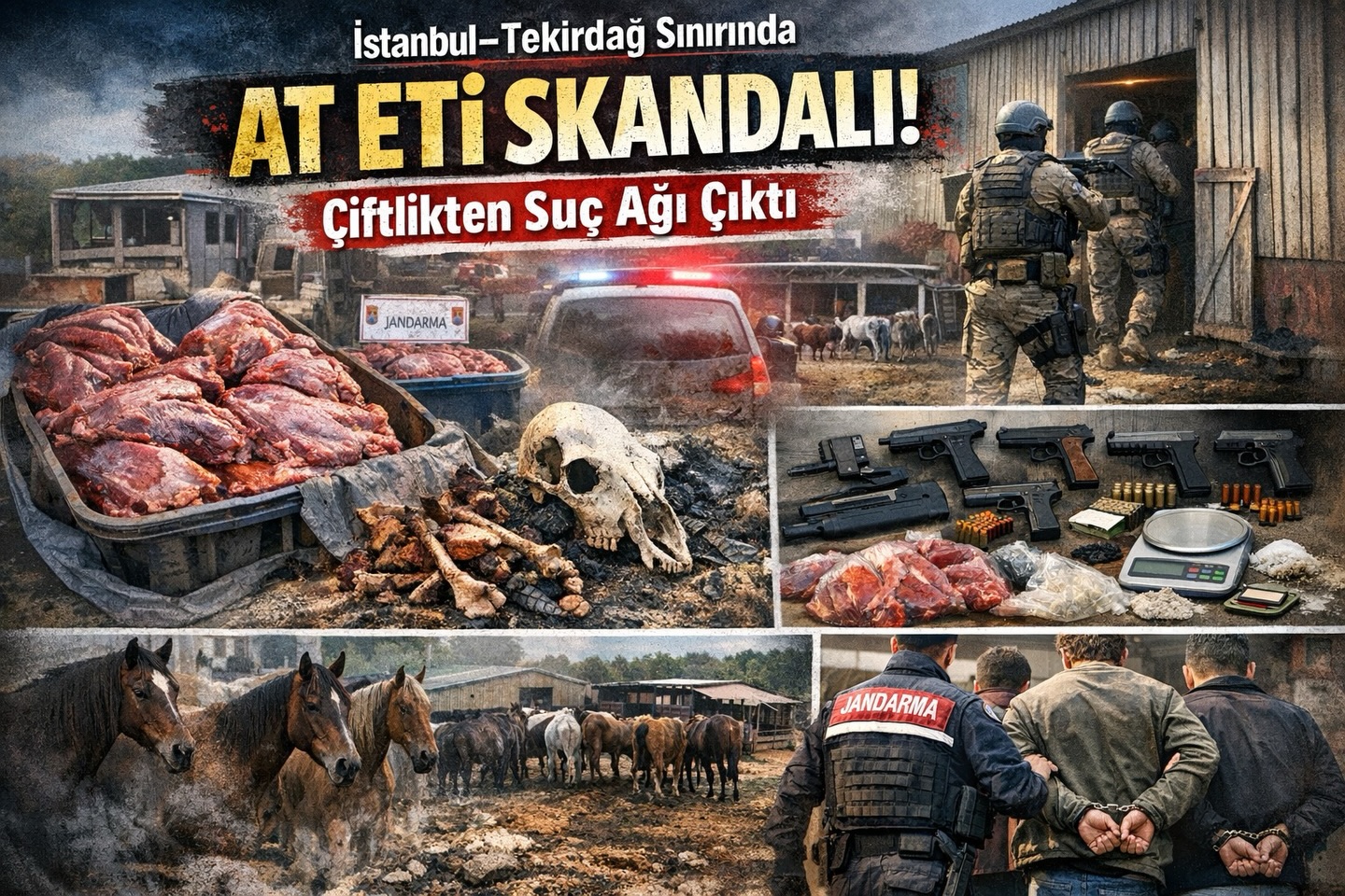 İstanbul–Tekirdağ Sınırında At Eti Skandalı: 306 Kilo Et Ele Geçirildi, Çiftlikten Suç Ağı Çıktı