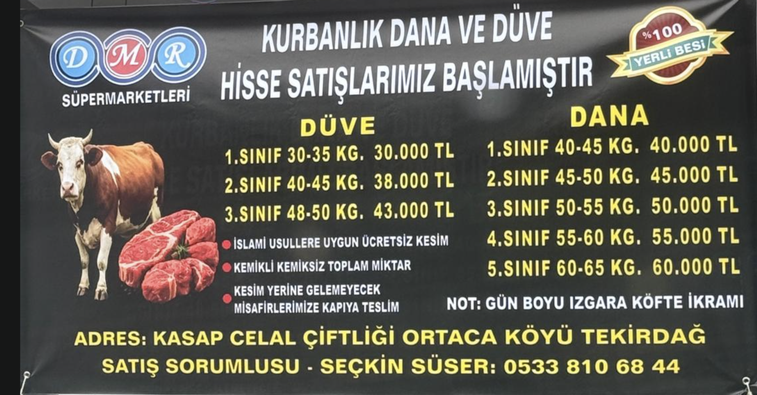 Çorlu'da 2026 Kurban Sezonu Başladı: Dana ve Düve Hisse Fiyatları