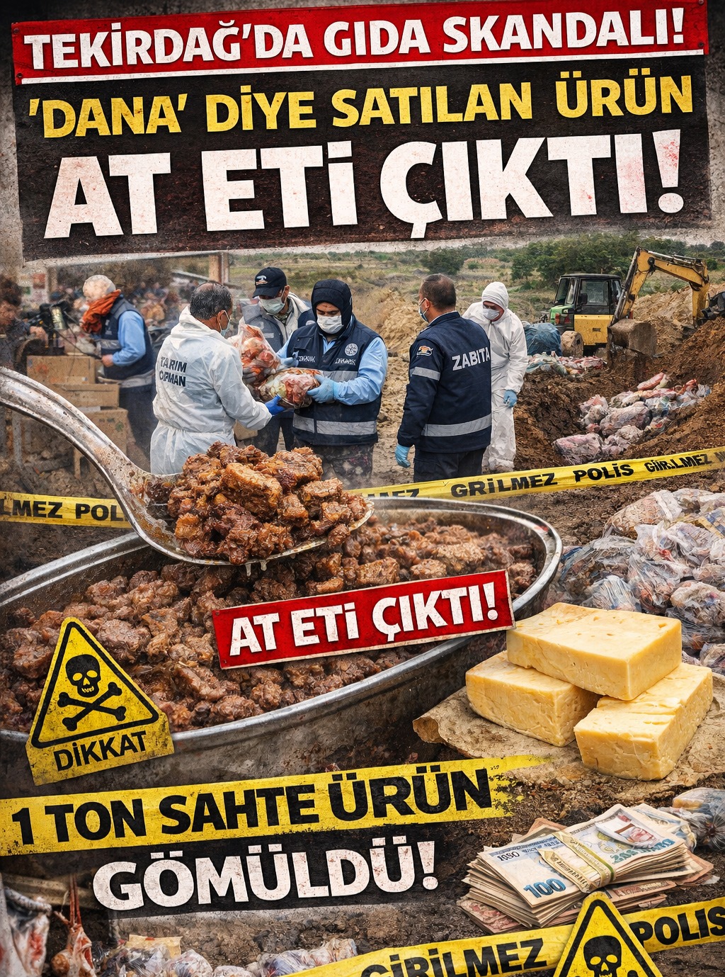 🚨 Tekirdağ’da Gıda Skandalı: “Dana” Diye Satılan Ürün At Eti Çıktı!