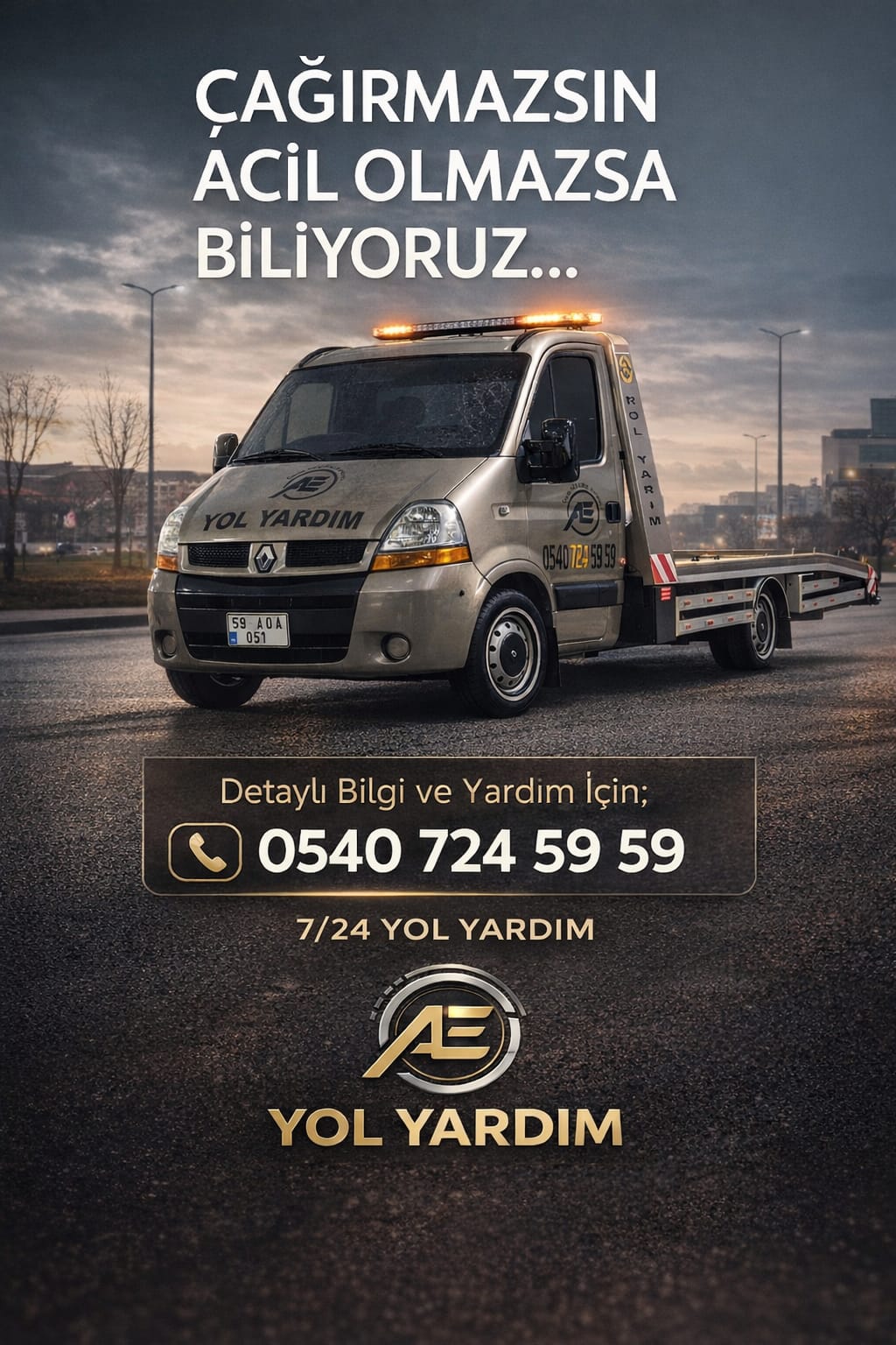 AE Çorlu 7/24 Oto Kurtarıcı Çekici